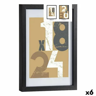 Immagine prodotto di Cornice per foto 24 x 2,5 x 32,5 cm vetro nero legno MDF (6 pezzi)