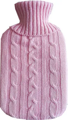 Produktbild von Wärmflasche mit Bezug – Weicher Premium Strickbezug – Grosse Kapazität Wärmflasche, rosa, 2L