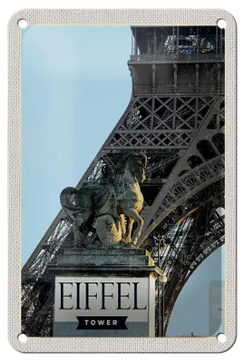 Produktbild von Blechschild Reise 12x18cm Eiffel Tower Paris Reiseziel Tourismus Schild
