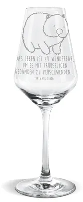 Produktbild von Mr. & Mrs. Panda Weinglas Wombat - Transparent - Geschenk, Australien, Weißwein Glas, Motivation, Für, Lustige Sprüche, wein, Weißweinkelch, Spruch, Das Leben Ist schön