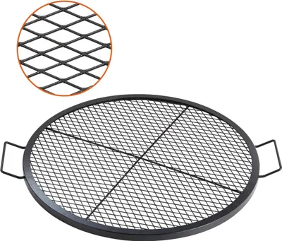 Zdjęcie produktu dla X-Marks Fire Pit Grill Grate, okrągła kratka do gotowania, wytrzymała stalowa kratka do grillowania przy ognisku z uchwytem i wspornikiem X Wire, przenośne naczynia kempingowe do imprez i spotkań na świeżym powietrzu, 30 cali, czarne
