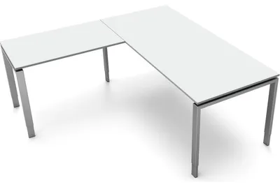 Produktbild von Schreibtisch Form5 180 180x80x68-82cm / Anbau 100x60cm lichtgrau