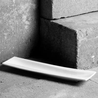 Image de Assiette de service Plateau à viande Assiette en porcelaine blanche 25,8 x 7 cm