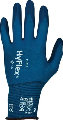 Produktbild von Ansell Handschuhe EN388 Kat.II HyFlex 11-818 Gr. 10 Nylon m.Nitrilschaum blau 12 Stk