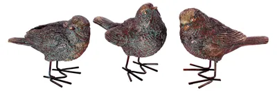 Produktbild von Dekofiguren Vögel, Bronzefarben, 3 Stück