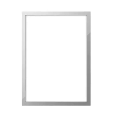 A silver picture frame on a white background.