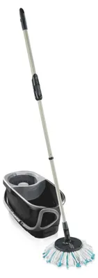 Imagen del producto de Kit completo Leifheit para limpieza de suelos, incluye el cubo Clean Twist y el mop Ergo de 31 cm, color negro