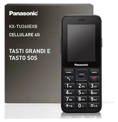 Immagine prodotto di Panasonic KX-TU260EXB, barra, 6,1 cm (2,4"), 1,2 MP, Bluetooth, 1500 mAh, nero