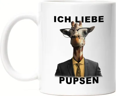 Produktbild von Ich Liebe Pupsen Tasse Büro-Tasse Beamter Behörde Lustig Humorvoll Giraffe