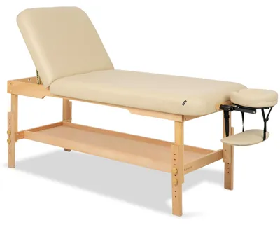 Image de Habys Navia | Table de massage, table de soins, table de physiothérapie | Bois | Beige | Mousse de 6 cm | Pour les soins esthétiques, la cosmétique et la physiothérapie