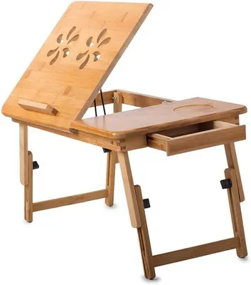 Produktbild von Klappbarer Laptoptisch mit Klappe, kompakt, für Zuhause und Büro