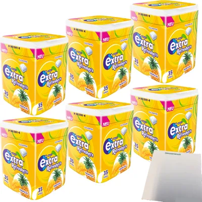 Produktbild von Wrigleys Extra Refreshers Tropical Kaugummi 6er Pack (6x35 Stck. Dose) + usy Block