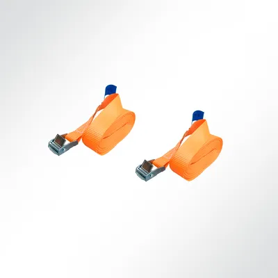 Produktbild von 2x Spanngurt Klemmschloss 5m lang 25mm breit orange Befestigungsriemen