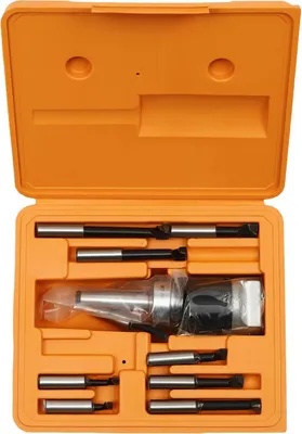 Image de Jeu de têtes d'alésage - MT2 F1 - 9 pièces - Précision de 0,01 mm - Pour fraiseuse CNC - Avec mallette