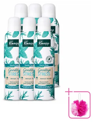 Produktbild von 6 x Kneipp Duschschaum Goodbye Stress - Wasserminze & Rosmarin - 200 ml - Sparpackung - 6 Stücke