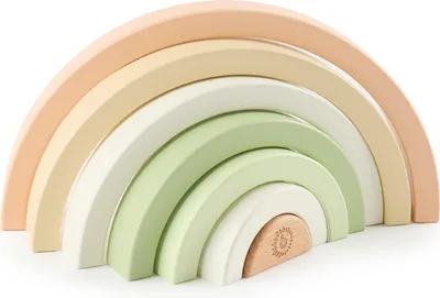 Image de Bieco Lapin arc-en-ciel en bois Fine | Tour à empiler pour bébé | Jeu d'encastrement en bois arc-en-ciel | Tour à empiler décorative Montessori arc-en-ciel | À partir de 1 an | Arc-en-ciel en bois | Blocs à empiler pour enfants | Tour à empiler pour bébé | Jeu d'empilage | À partir de 1 an