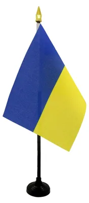 Produktbild von Tischflagge Ukraine - 15 x 10 cm mit goldener Spitze