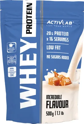 Produktbild von Activlab Whey Protein 500g, hoher Proteingehalt, basierend auf Molkenproteinkonzentrat - gesalzener Karamell
