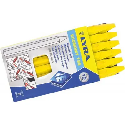 Produktbild von LYRA Ölsignierkreide, 6eckig, 11 x 110 mm, gelb, 12er Pack