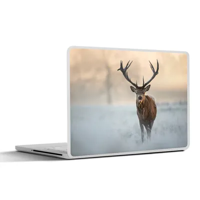 Produktbild von MuchoWow® Laptop Aufkleber Sticker Cover Hirsche - Natur - Winter 32.5x23.5 cm - Sticker für Laptop - Selbstklebend