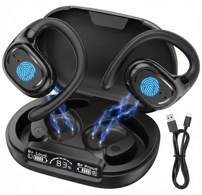 Produktbild von KI Übersetzer Kopfhörer 144 Sprachen Open Ear Bluetooth 58H Ladecase