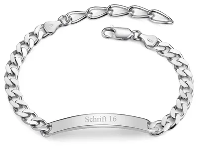 Produktbild von MATERIA by Matthias Wagner Herren Armband Silber 925 wahlweise mit Gravur - Gliederarmband 6mm diamantiert 19-23cm SA-13