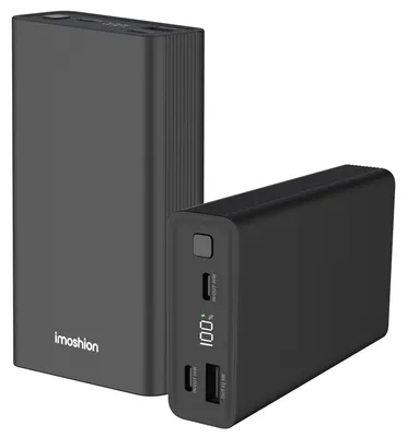 Productafbeelding van imoshion Ultra Series Aluminium Powerbank 20.000 mAh - Quick Charge en Power Delivery - Zwart