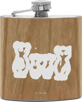Produktbild von Mr. & Mrs. Panda Flachmann Aus Edelstahl Koala Familie zwei - Transparent - Geschenk, Hip Flask, Zusammen, Familienzeit, feldflasche, Schnaps, Papa