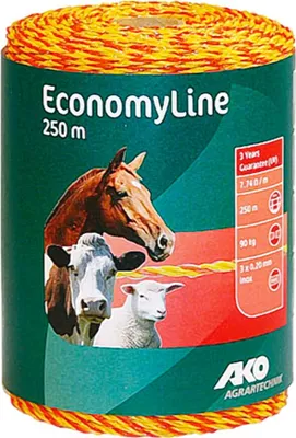 Immagine prodotto di AKO Weidezaunlitze EconomyLine 250?m gelb/orange, 3 Leiter, 7,74??/m