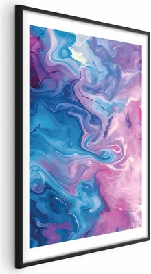 Produktbild von Posterpapier Poster - Night Flows - abstract waves in shades of blue and purple 40x60 cm Muster a-H-10044-ao-a