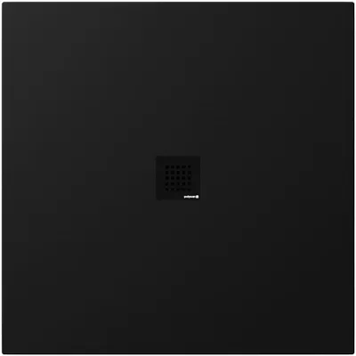 Produktbild von Polysan TRENECA Gussmarmor-Duschwanne 100x100cm, Verkürzungsmöglichkeit, schwarz matt