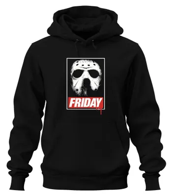 Imagen del producto de Sudadera con capucha retro "Friday the 13th", diseño de máscara de hockey de Jason, color , talla 3XL