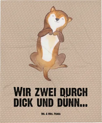 Produktbild von Mr. & Mrs. Panda Schmusedecke Hund Streicheln - Hundeglück - Geschenk, Plaid, Hundeliebe, Babydecke, Sprüche, Schlummerdecke, Erstlingsdecke, Bauch, Süß, Kinderdecke