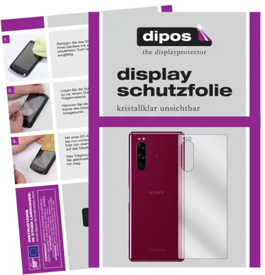 Obrázek produktu pro 2x ochranná fólie pro Sony Xperia 5 zadní čirá ochranná fólie displeje dipos