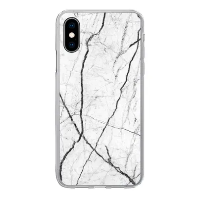 Produktbild von MuchoWow® Handyhülle Schutzhülle Hülle für iPhone X Marmor - Schwarz - Weiß Silikon Softcase Handy Hülle - Handyhülle