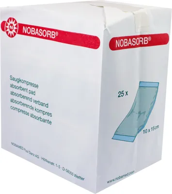 Produktbild von Nobasorb Saugkompressen 10x15 cm 25 St