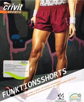 Produktbild von Crivit Sports Damen Funktionsshorts 59078 Weinrot M 40/42