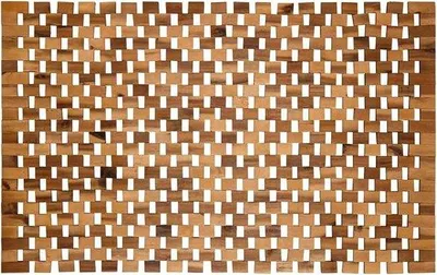 Productafbeelding van Ecologische badmat van acaciahout, antislip - Echt hout - Afmetingen 40 x 60 cm