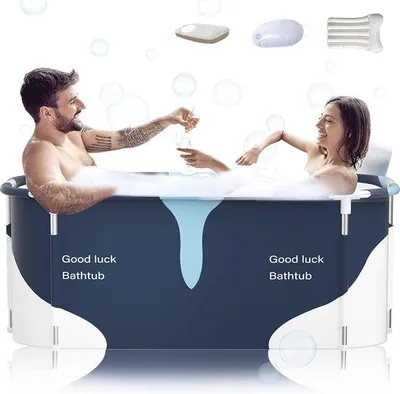 Produktbild von Famanu Faltbare Badewanne für Erwachsene - 140 cm mit Metallrahmen und großzügigem Platz
