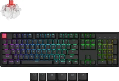 Produktbild von Keychron K10 QMK Version 2 Kabellose Mechanische Tastatur, RGB LED, QWERTY US Layout - Keychron Super Red Switch K10X-C1