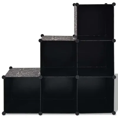 Produktbild von vidaXL Policový systém Cube Shelf se 6 policemi Black