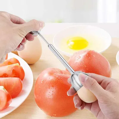 Obrázek produktu pro Nerezová natahovačka na vejce jako kreativní odstraňovač skořápek pro snadné krájení vajec naměkko