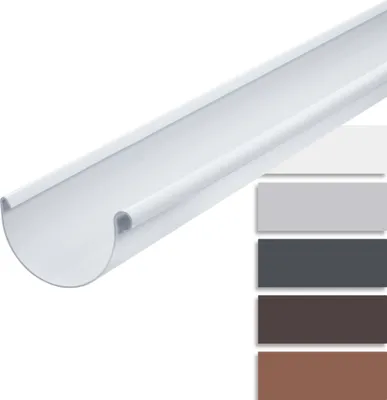 Produktbild von INEFA Dachrinne Kunststoff halbrund 200cm NW150 / 150mm, Weiß, Regenrinnen PVC, einfache Steckmontage,  Germany