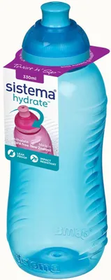 Produktbild von Sistema 330ml Twist `N` Sip Squeeze Bottle - Ocean Blue