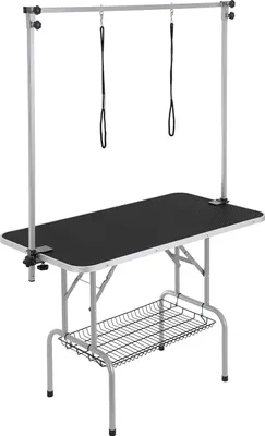 Immagine prodotto di VEVOR Tavolo da rifinitura 1300x617x1818mm Tavolo da tosatura in acciaio inox Tavolo da toelettatura per cani Capacità di carico 150 kg Tavolo da medicazione per cani Tavolo da toelettatura per animali domestici pieghevole 1137,9x609,6 mm da tavolo Ideale per il bagno la rifinitura l'asciugatura la spazzolatura