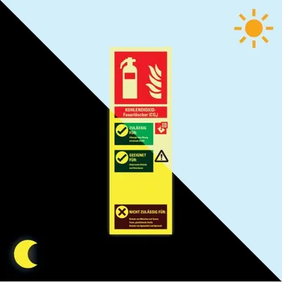 Produktbild von PERMALIGHT power langnachleuchtend Aushang für Kohlendioxid-Feuerlöscher, Kun...
