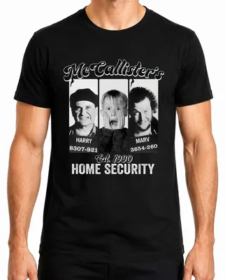 Obrázok produktu pre McCallister's Home Security Harry Marv Kevin - Christmas Xmas Pánske tričko, čierna, L
