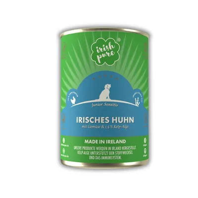 Produktbild von Irish Pure - Junior Nassfutter - Irisches Huhn mit Gemüse & Kelp-Alge 12x390g