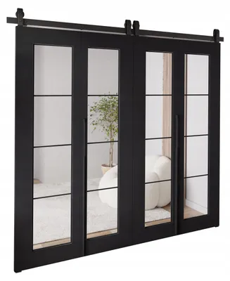 Produktbild von KierMoebel Schiebetür Komplettset QUDIO DUO M5 Schwarz 192x205x3,2 cm Wohnzimmer Schiebetür