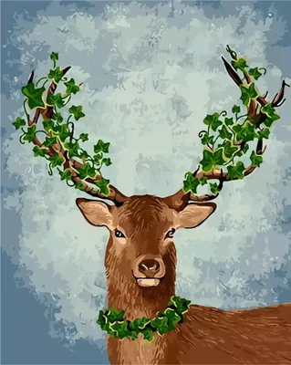 Produktbild von Malen nach Zahlen – Frühlingshirsch 40 x 50 cm – ArtiFly